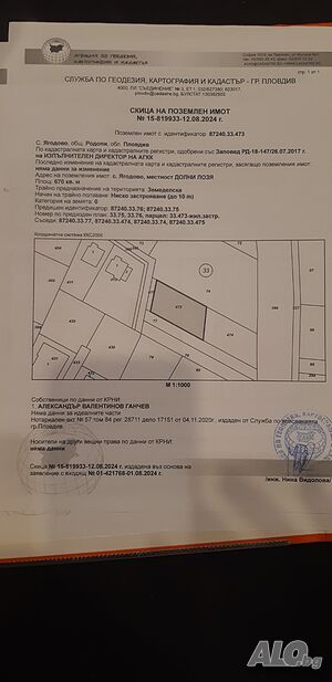 УПИ с. Ягодово 1400кв.м.