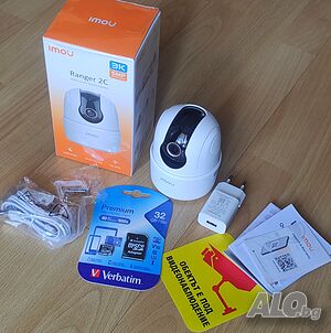 WiFi IP камера Dahua IMOU Ranger 2C (5Мп 3K Ultra HD) +Карта памет 32GB възможна инсталация