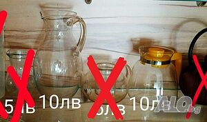 Стъклени чайници и кана без пукнатини или драскотини