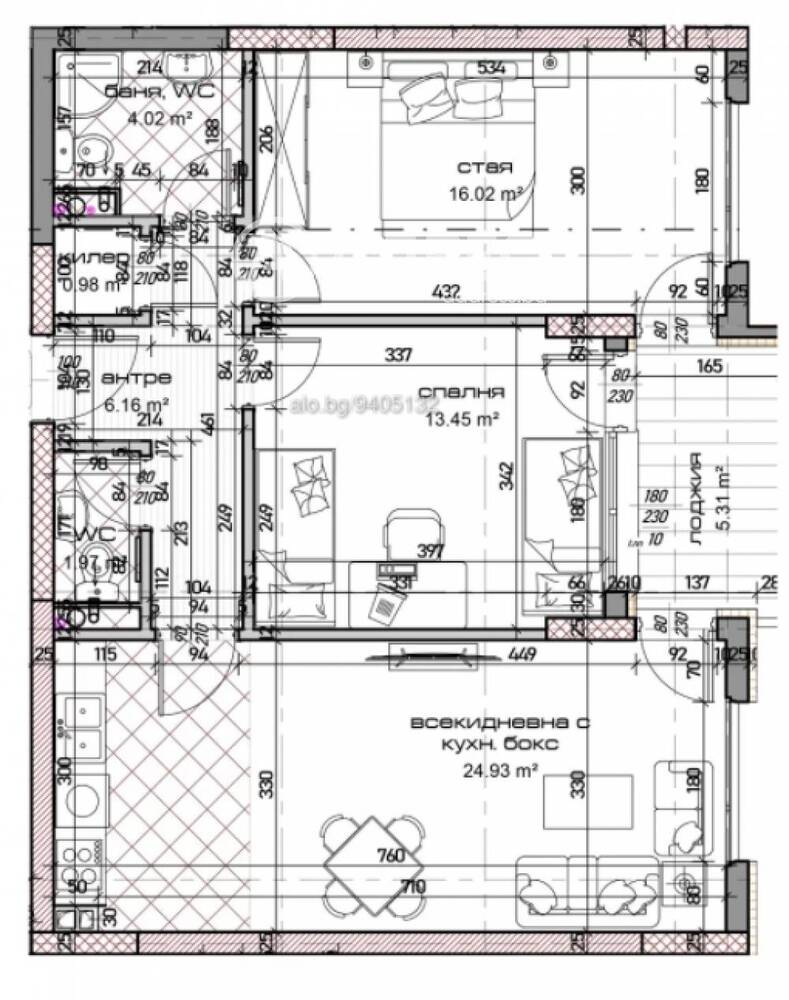 3-стаен, Варна, Младост 1, 102.23 кв.м., 165900 €