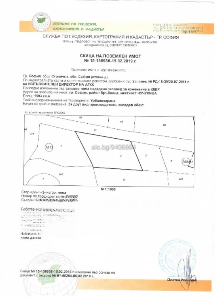 Парцел/Терен, София, Връбница 1, 1593 кв.м., 400000 €