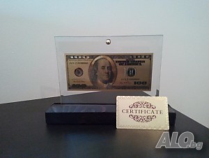 Сувенири 100 златни долара банкноти със сертфикат идеалните подаръци