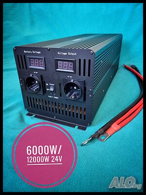 Промо Инвертор Пълна Синусоида 6000w / 12000w 24v - 220v 6000 w
