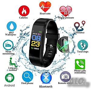 Смарт Фитнес Гривна / Часовник id115 plus Smart Fitnes Ban