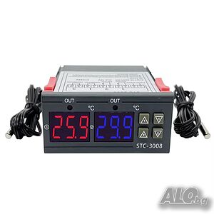 Терморегулатор двоен -55 до +120°C, захр.12VDC, 2 изх. 10А NO, 4257