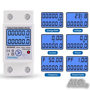 Електромер монофазен 80А, Еднотарифен, KW/h, V, A, Hz, W 4212