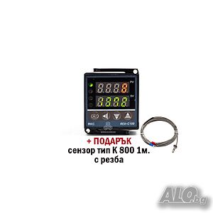 Термоконтролер REX C100, 220V AC, 220V AC, Реле NO + NC, -199 До 1372° C, Датчик K, J, Pt100,