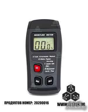 Влагомер За Дървесина, 0 - 99%, Захранване 1 Х 9V, LCD Дисплей, 20200016