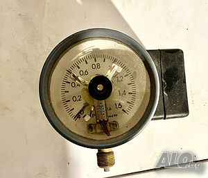 Манометър, контактен, аналогов, Ф100x87mm, 0 - 1MPa, 1NC + 1NO, 150VAC, 0.5A