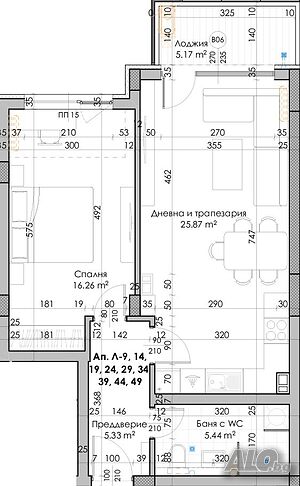 Двустаен апартамент с АКТ 14 Кючук Париж