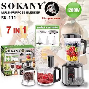Кухненски уред 7в1 Sokany SK-111 1200W Блендер Чопър Кафе мелачка Мултифункционален уред