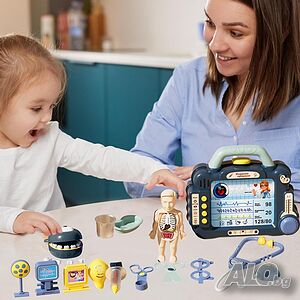 Детски медицински комплект в куфарче Doctor 6906 blue 36 части Детски лекарски комплект Син