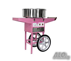 Професионална машина за захарен памук Royal Catering RCZC1200E 1200W Количка Мобилна машина