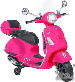 Детски акумулаторен мотор Globo Vespa GTS Super Sport GLO1805 Pink 12V Веспа скутер триколка MP3 USB