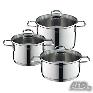 Комплект 3 тенджери Silit Alicante Edeka 3201019675 касерола тенджера съд за готвене