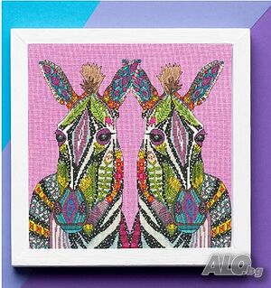 Гоблен Bothy Threads Jeweled Zebras XSTU6 Sharon Turner творчески Комплект за бродерия Зебри мулине