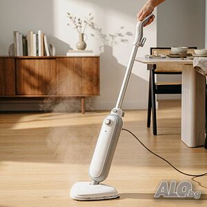 Мощен парен моп 1300W - дълбоко почистване, 25 г/мин пара и приставка за килими, почистване без хими