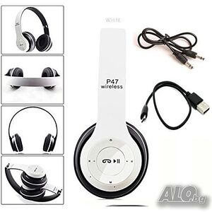 Безжични Bluetooth слушалки P47, Bluetooth 4.2+EDR, Вграден микрофон, MicroSD слот, MP3 плеър