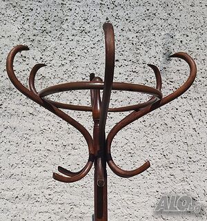 Винтидж закачалка за палта от огънато дърво (Thonet style), 50-те г.