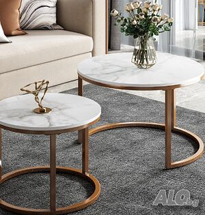 Два броя кръгли масички за кафе с модерен дизайн