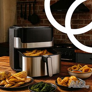 Смарт Еърфрайър, 2200W, XXL 6.5л, Wi-Fi Tuya App, 10 Програми, Неръждаема стомана