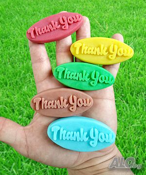 Декоративни подаръчни сапунчета с релефен надпис ‘Thank You’ 10 бр.