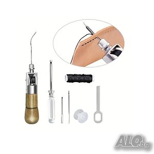 ANIMABG Професионален комплект за шиене на кожа, 7 броя