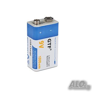 ANIMABG Литиево-йонна акумулаторна батерия, 9V, Micro USB, 1 брой