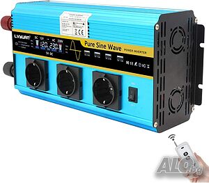 ANIMABG Силов инвертор с чиста синусоида 5kW DC 12V/24V към AC, 220V 230V