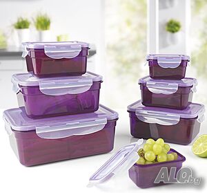 Gourmetmaxx Klick-It кутии за съхранение на храна - комплект, лилави