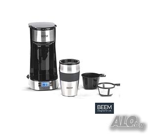 Кафемашина BEEM Thermo 2 Go с термо чаша и таймер, 750 W, LCD екран