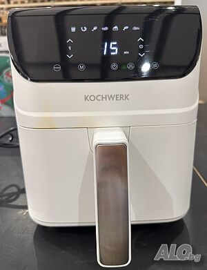Дигитален еър фрайър KOCHWERK 4L 1400W с тъч дисплей - Бял