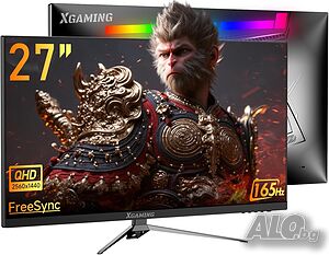 XGaming 27” QHD 165Hz Геймърски монитор VA, 1ms, FreeSync, HDR10