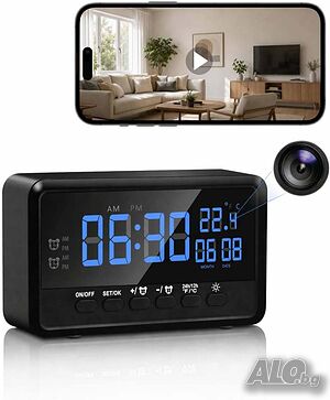 WiFi дигитален часовник със скрита камера 1080P - Tuya Smart