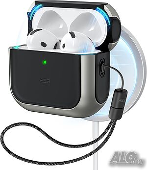 ESR Orbit Hybrid калъф за AirPods 4 - Titanium, MagSafe съвместим