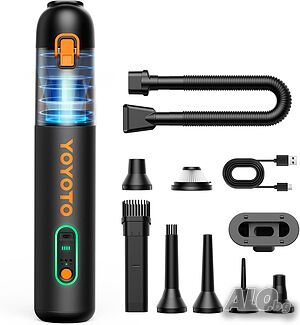 Yoyoto 4-в-1 акумулаторна прахосмукачка - 22 000 Pa, 6000 mAh, HEPA