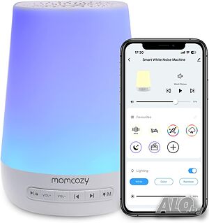 Momcozy Smart Baby Sound Machine - звукова машина за бебе с нощна лампа, 34 звука и app управление