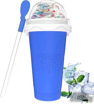 Honbuty Magic Slushie Maker Cup - силиконова чаша за замразени напитки, 350 мл, синя