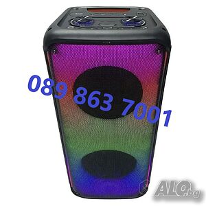 Караоке Тонколона с 2 х 8″ Говорителя и 2 Микрофона