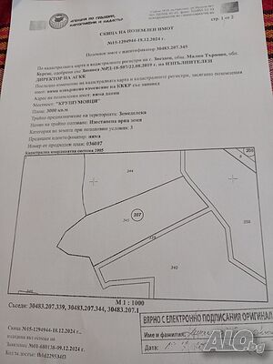 продавам до Петрова нива общ. М. търново 3 декара на асвалт.