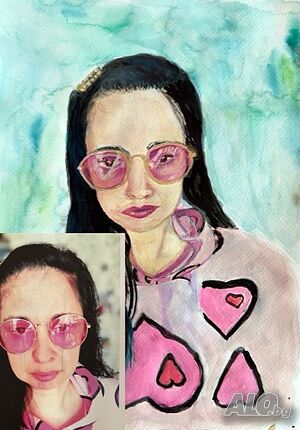 Рисувам портрети на хора и животни, фен арт на любима звезда по поръчка от снимка акварл или акрил