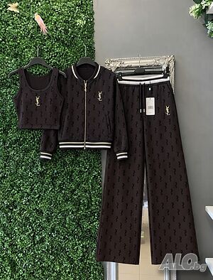 дамски екип от три кроп, суичър и долнище с широк крачол yves saint laurent S M L XL Друго облекло Дамско | Облекло | София
