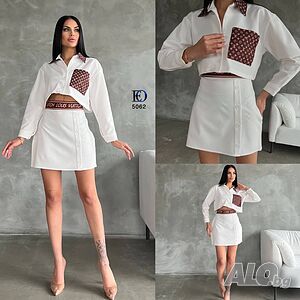 Дамски комплект риза и пола louis vuitton