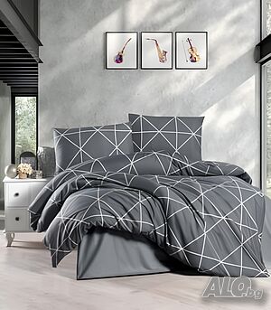 Зимно спално бельо Pandora пазен flannel 220×240 см антрацит | Спално бельо, завивки, хавлии | Бургас