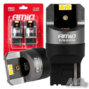 LED крушки AMIO PRO CANBUS T20-с една светлина-жълти(WY21W/W3X16D) к-т /2бр./