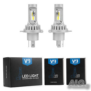 Качествени LED крушки V9 - H4 к-т/2бр/