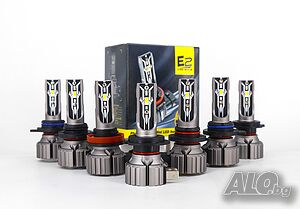 Качествени LED крушки Е2-H1,H4,H7,H8,H11,HB3,HB4- к-т/2бр/