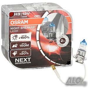 Халогенни крушки OSRAM NIGHT BREAKER LASER +150% H3 к-т/2 бр./