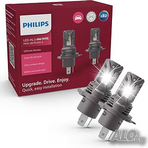 LED крушки PHILIPS Ultinon Access H4/H19-12V-6000K-к-т/2 бр./
