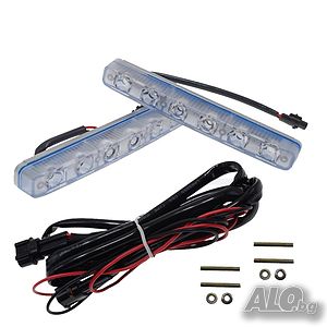 Диодни Дневни светлини Amio, DRL, 6 Диода, Функция мигач